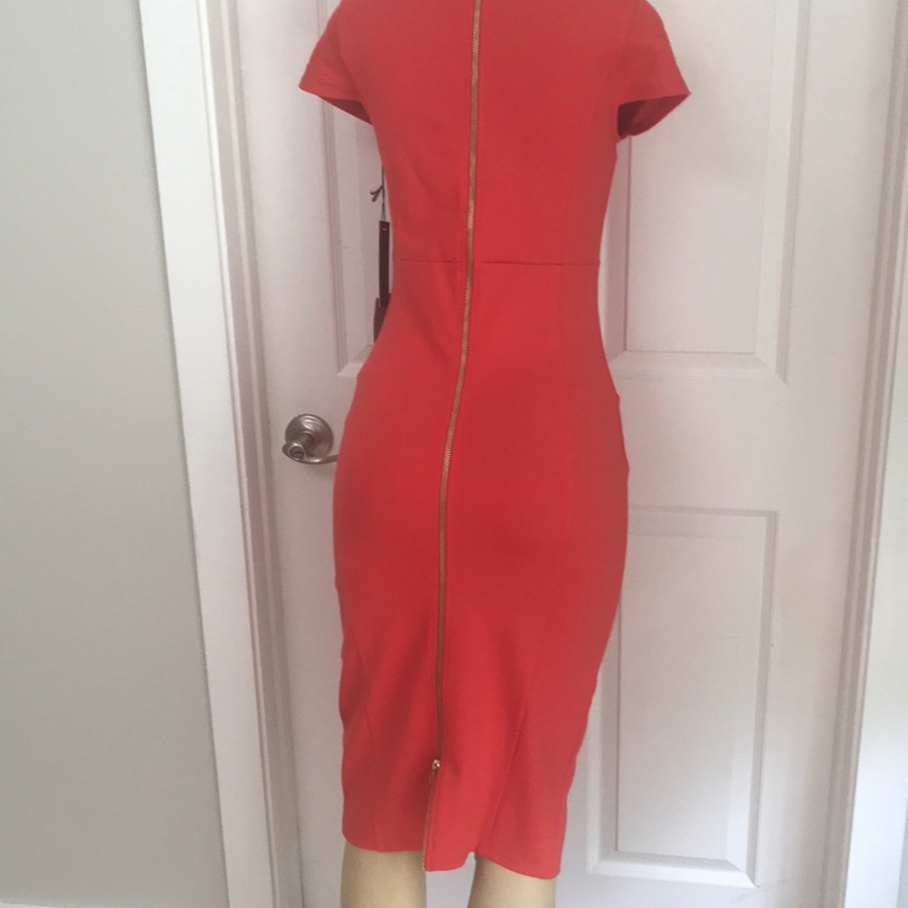 NWT Nordstrom Coral stretchy midi dress zipper